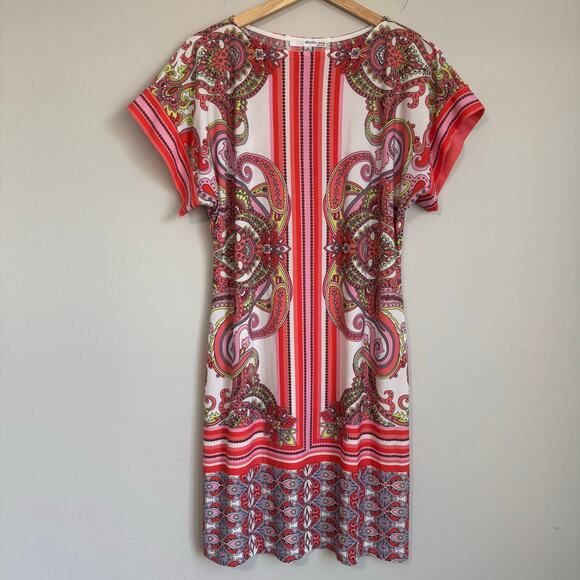 Studio One NY Dress Size Small Shift Pink Paisley Office Career Cocktail Barbie - Picture 1 of 10